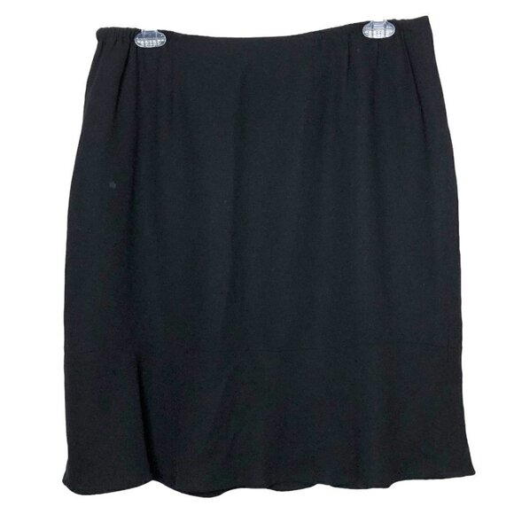 𝅺casual CÓRNER ANNEX - Black Midi Flare Skirt w/ Hidden Zipper - Size 16W - Picture 1 of 5